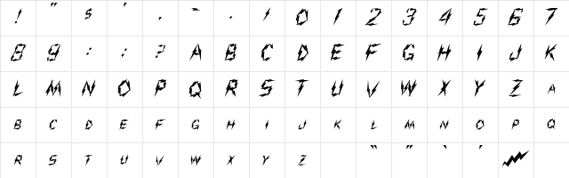 Aarcover Medium Character Map