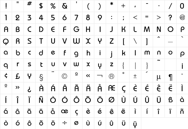 Bauhaus Medium Character Map Bauhaus Medium Character Map