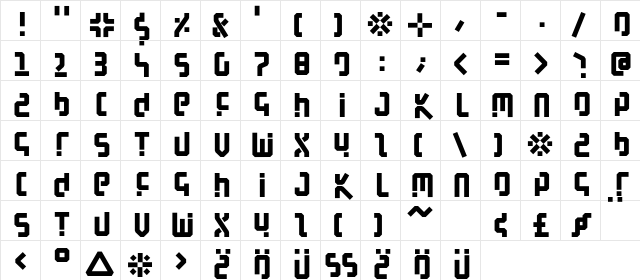 BauHouse200 Regular Character Map