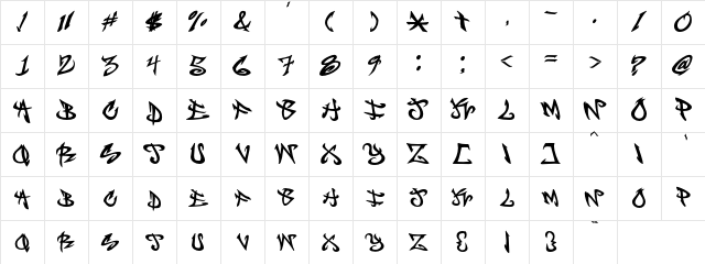 BBOYSTRUT Regular Character Map