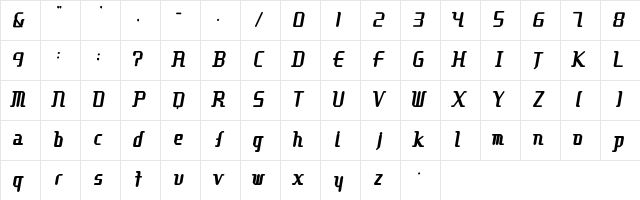 Be Regular Character Map