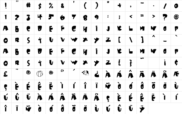 Beachouse Regular Character Map