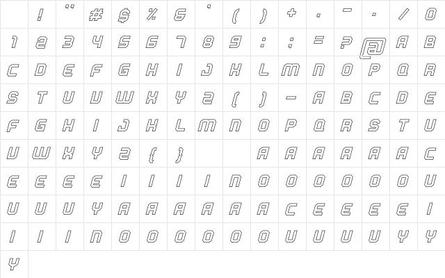 BEAT TECH Line Character Map BEAT TECH Line Character Map