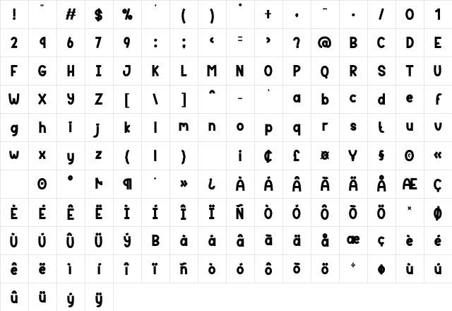 Beautiful Santa Regular Character Map Beautiful Santa Regular Character Map