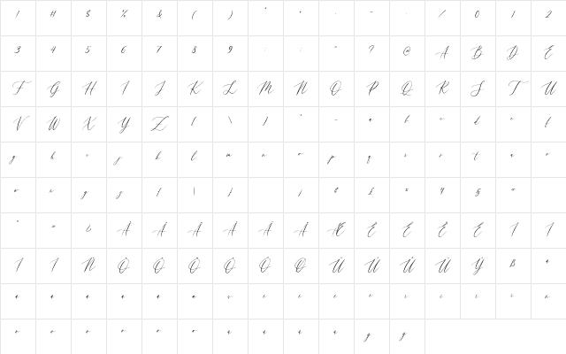 Begthen Regular Character Map