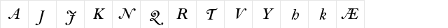 Bell MT Semi Bold Italic Alt Character Map