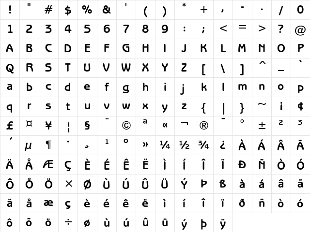ITC Benguiat Gothic Bold Character Map