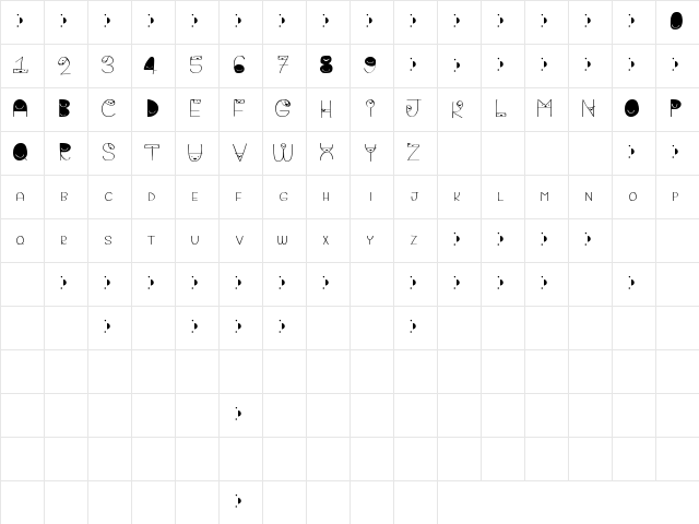 bigattino Regular Character Map