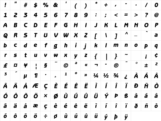 ITC Benguiat Gothic Std Heavy Oblique Character Map