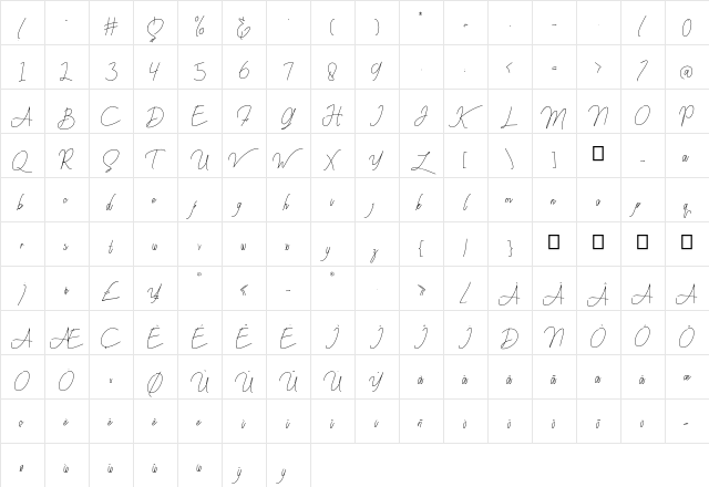 berlinsignature Regular Character Map