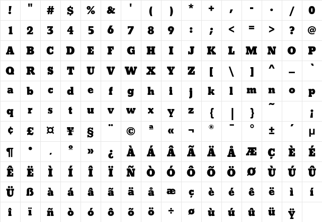 BetonEF ExtraBold Character Map BetonEF ExtraBold Character Map