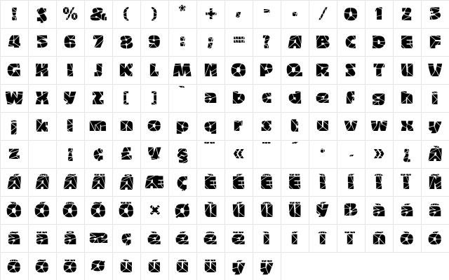BigbandTerrazzo Regular Character Map