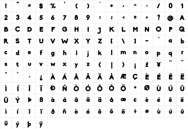 Biko Black Character Map