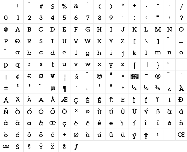 LaplandDemibold Regular Character Map