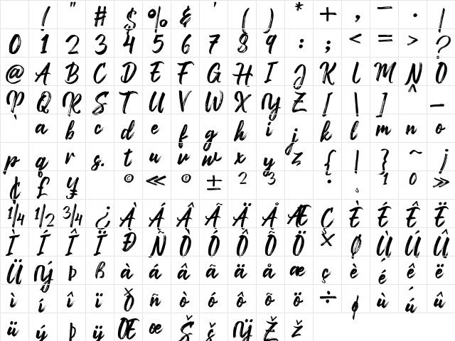 Black mud Regular Character Map Black mud Regular Character Map