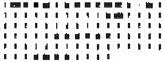 Blackout3 plus1 Regular Character Map Blackout3 plus1 Regular Character Map