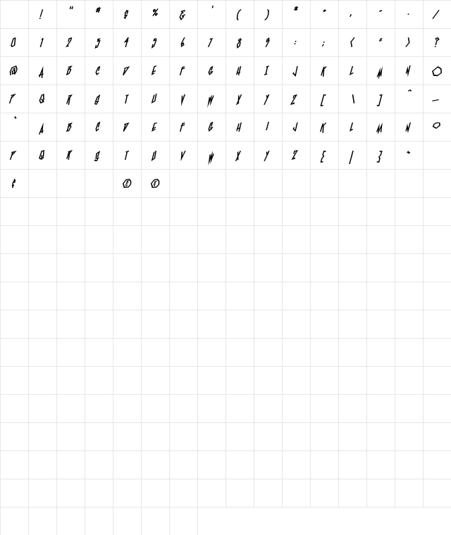 BlamBlam Heavy BB Regular Character Map BlamBlam Heavy BB Regular Character Map