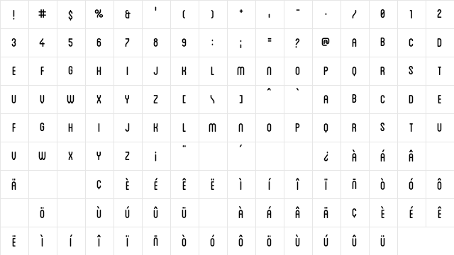 Blanch Caps Character Map