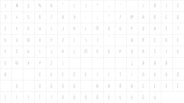 Blanch Caps Light Character Map