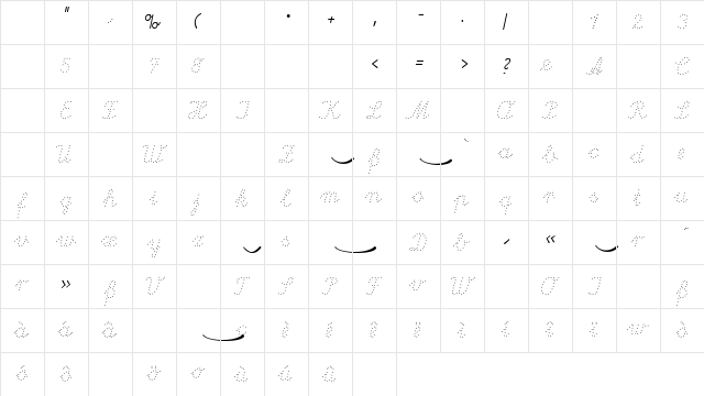 Lapunkt Regular Character Map