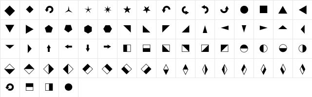 Blickfang Regular Character Map Blickfang Regular Character Map