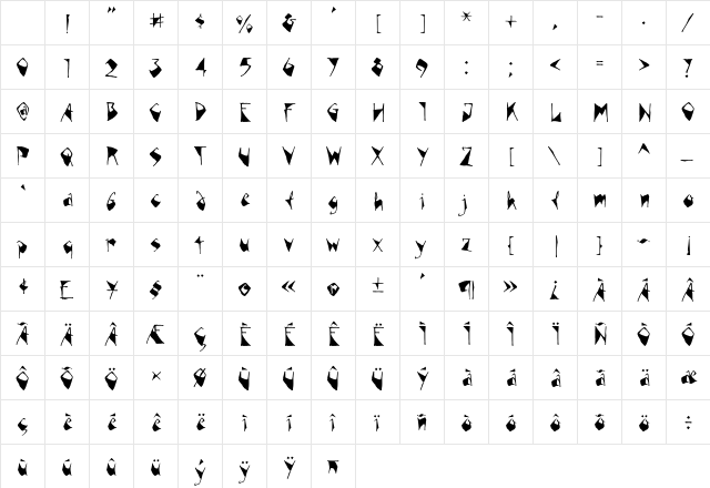 Blink Regular Character Map Blink Regular Character Map