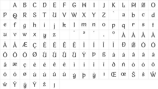 BLISS MOOD Regular Character Map BLISS MOOD Regular Character Map