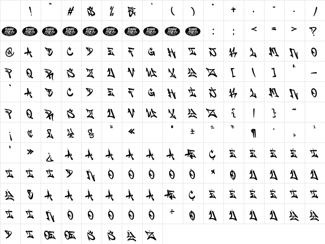 Block Buster DEMO Regular Character Map
