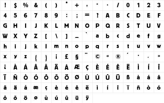 Block Berthold BQ Regular Character Map
