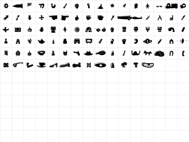 Blockhead IllustBlackFace Character Map