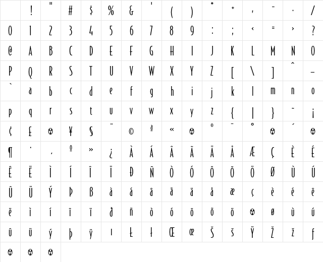 BodegaSans-Light Regular Character Map BodegaSans-Light Regular Character Map