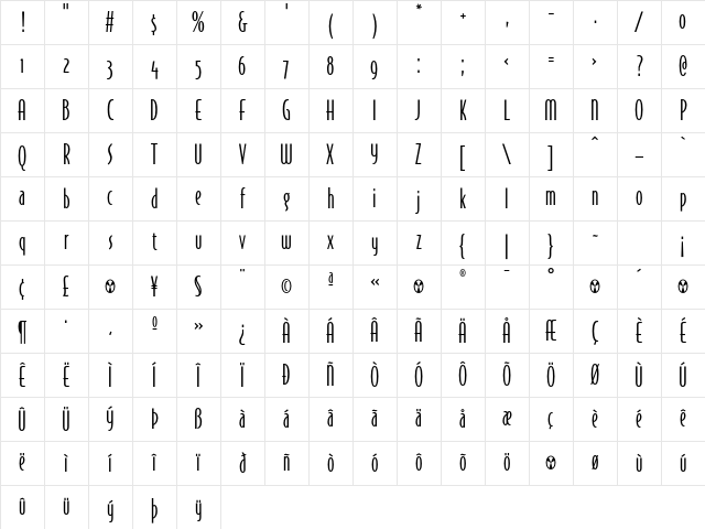 BodegaSans LightOldstyle Character Map