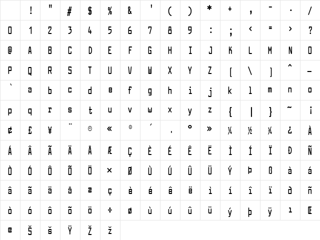 Larabiefont Compressed Bold Character Map Larabiefont Compressed Bold Character Map