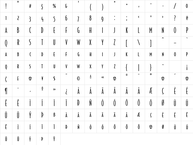 BodegaSans LightSmallcaps Character Map
