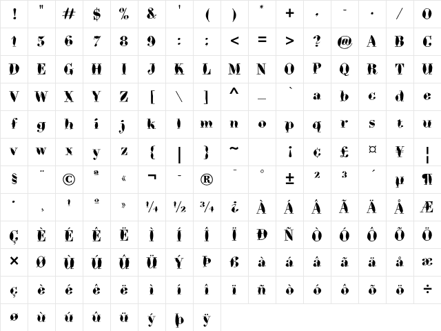 Bodoni Brush ITC Std Regular Character Map Bodoni Brush ITC Std Regular Character Map