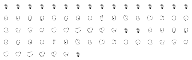 BOMB FONT Regular Character Map