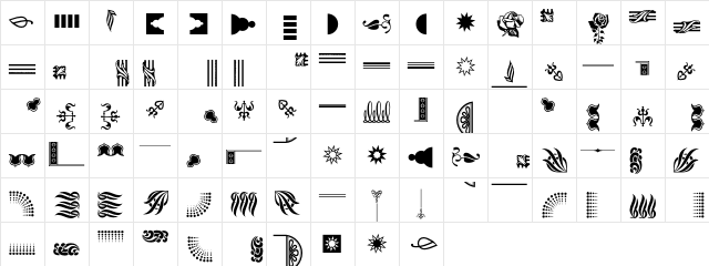 BordersOrnaments P02 Character Map