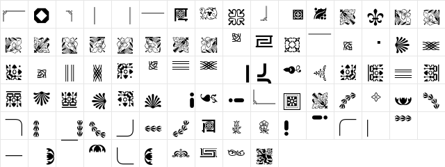 BordersOrnaments P04 Character Map