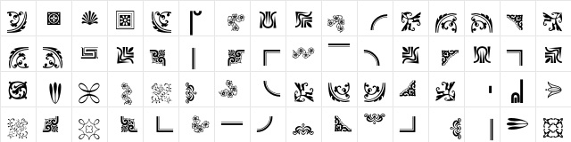 BordersOrnaments P05 Character Map