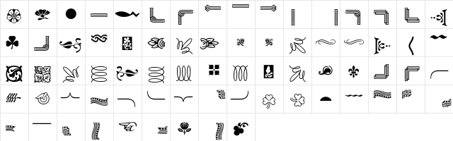 BordersOrnaments P06 Character Map