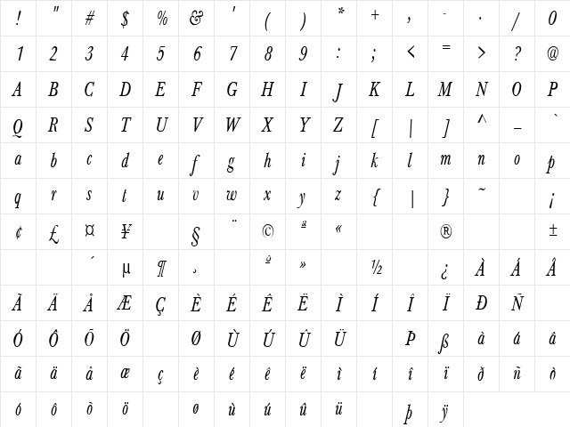 Big Ten Inch 2 Regular Character Map Big Ten Inch 2 Regular Character Map