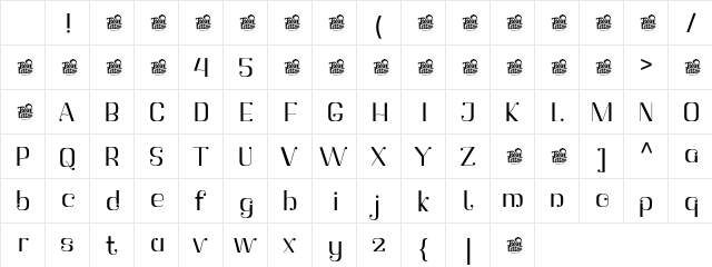 Botuna Bold Character Map Botuna Bold Character Map