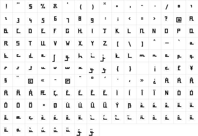 BousniCarre LT Std Bold Regular Character Map