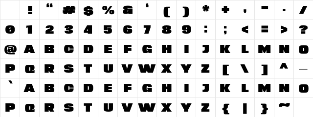 Brexter Demo Regular Character Map Brexter Demo Regular Character Map