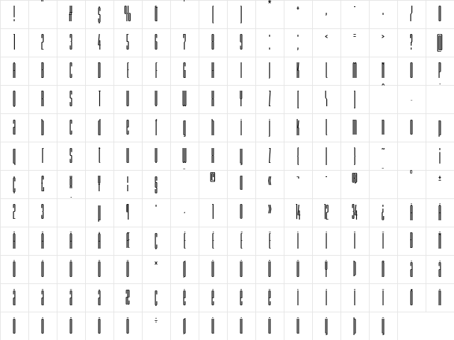Briem Akademi Std Bold Compressed Character Map