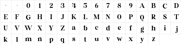 Britania Ligatura Regular Character Map