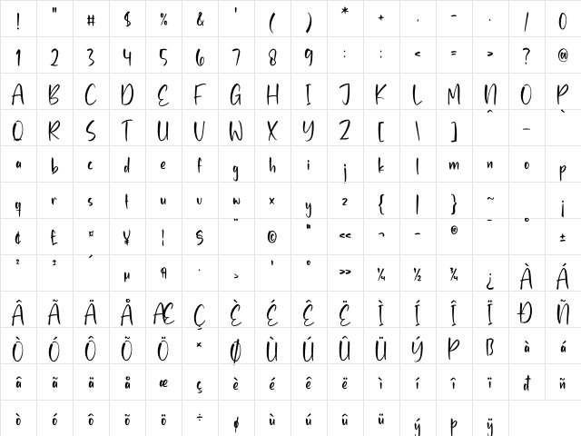 Brodslice Regular Character Map