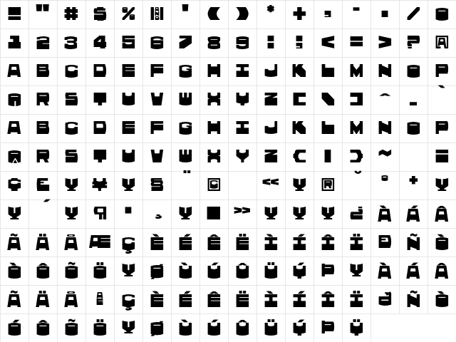 Brok Regular Character Map