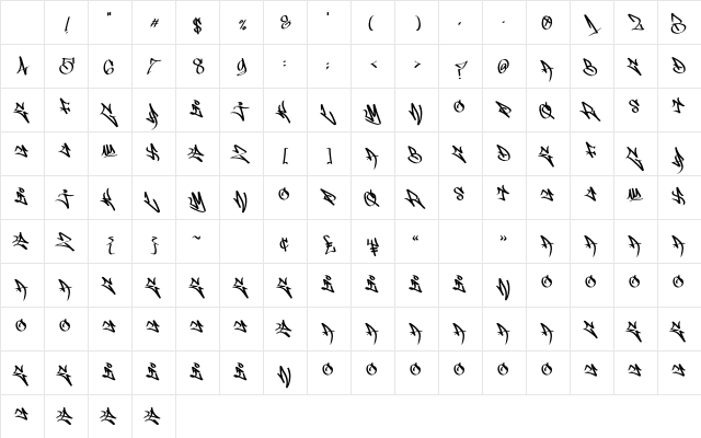 Broken Work Regular Character Map Broken Work Regular Character Map
