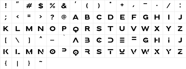 Brolink DEMO Regular Character Map